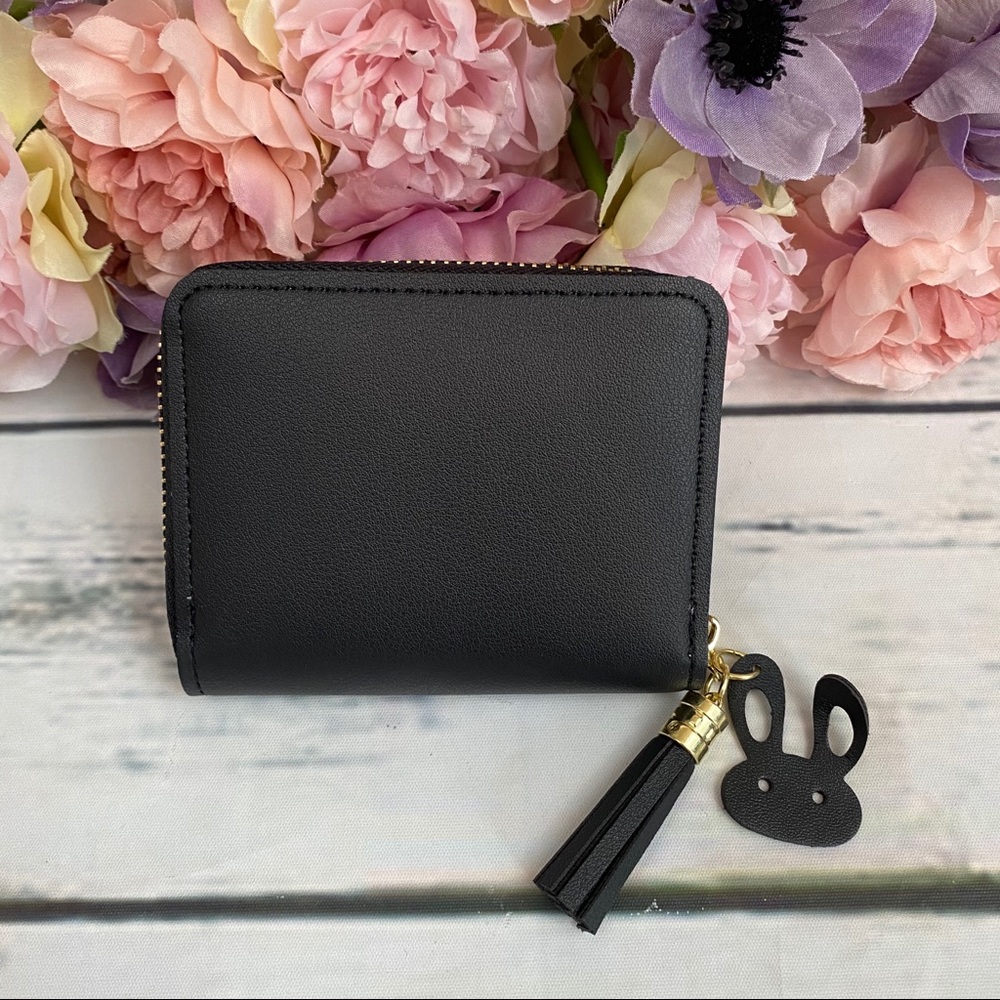 Vegan Leather Black Mickey Mouse Coin Purse Wallet - Picture 6 of 11